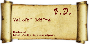 Valkó Dóra névjegykártya
